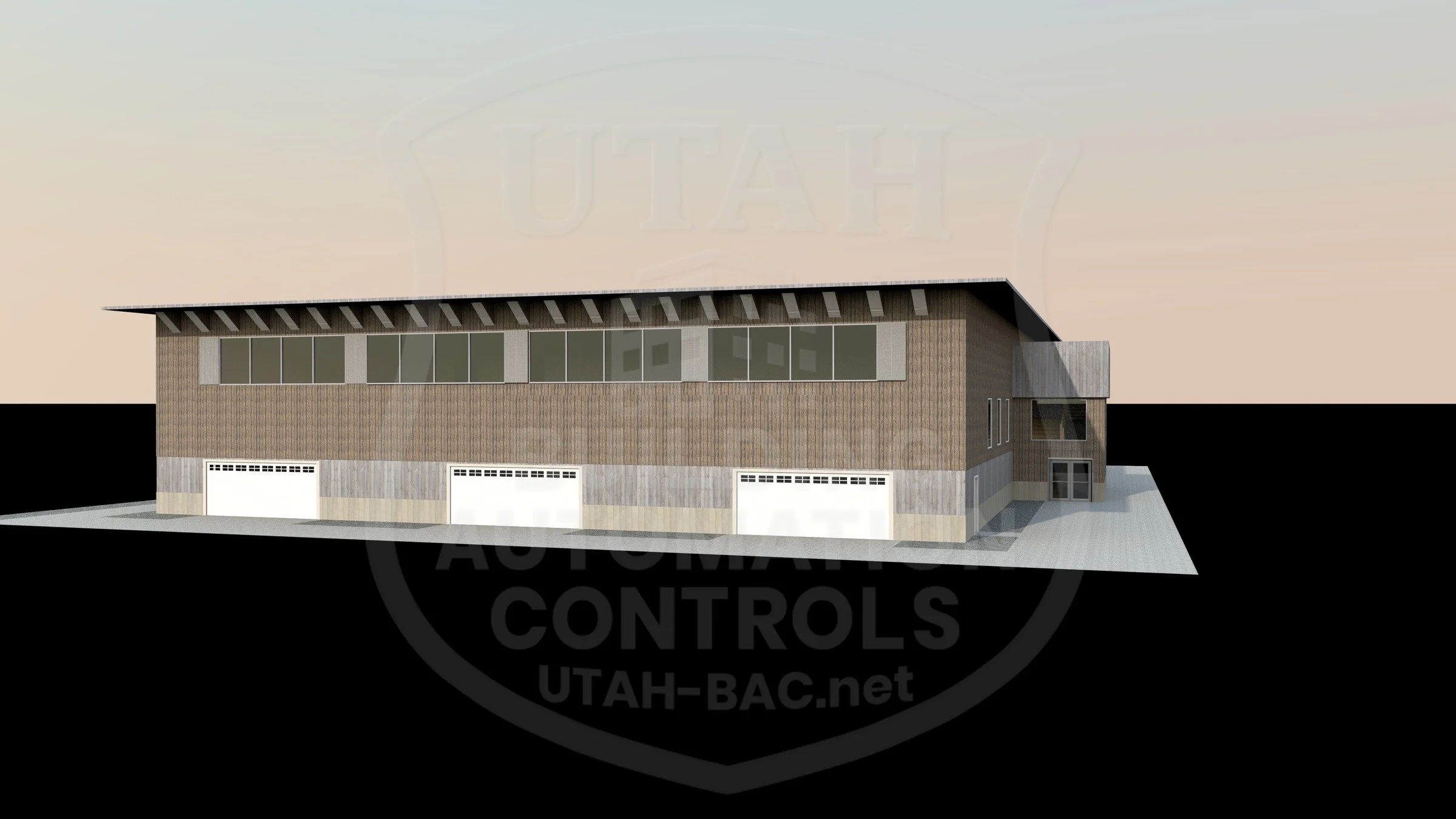 Powder Mountain — maintenance shop • Custom 3D rendering by Utah Building Automation Controls.