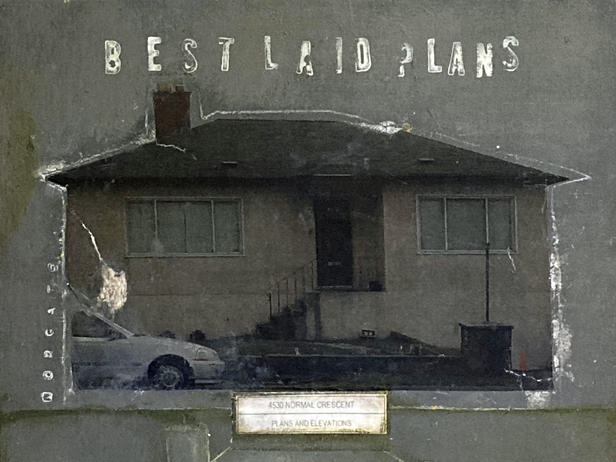 'best laid plans'  mixed media on varnished matboard, 9x12", framed  $450   