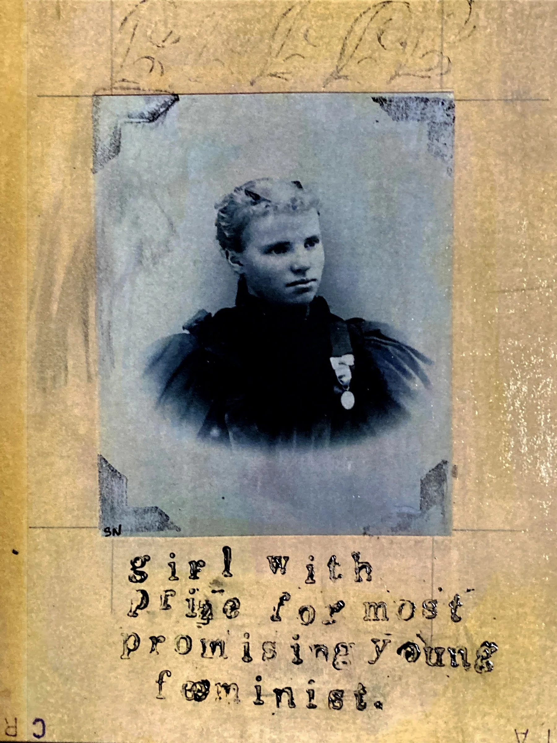NEW "Girl with Prize" mixed media on varnished mantboard, 6x8" framed $200