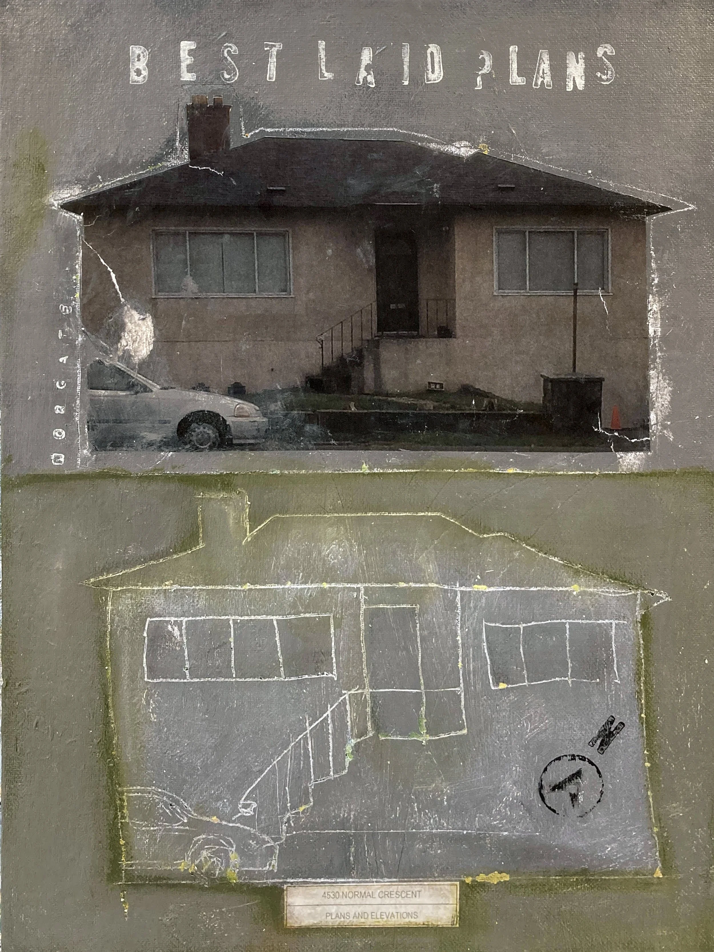 "best laid plans" mixed media on varnished matboard, 12x16"  $550