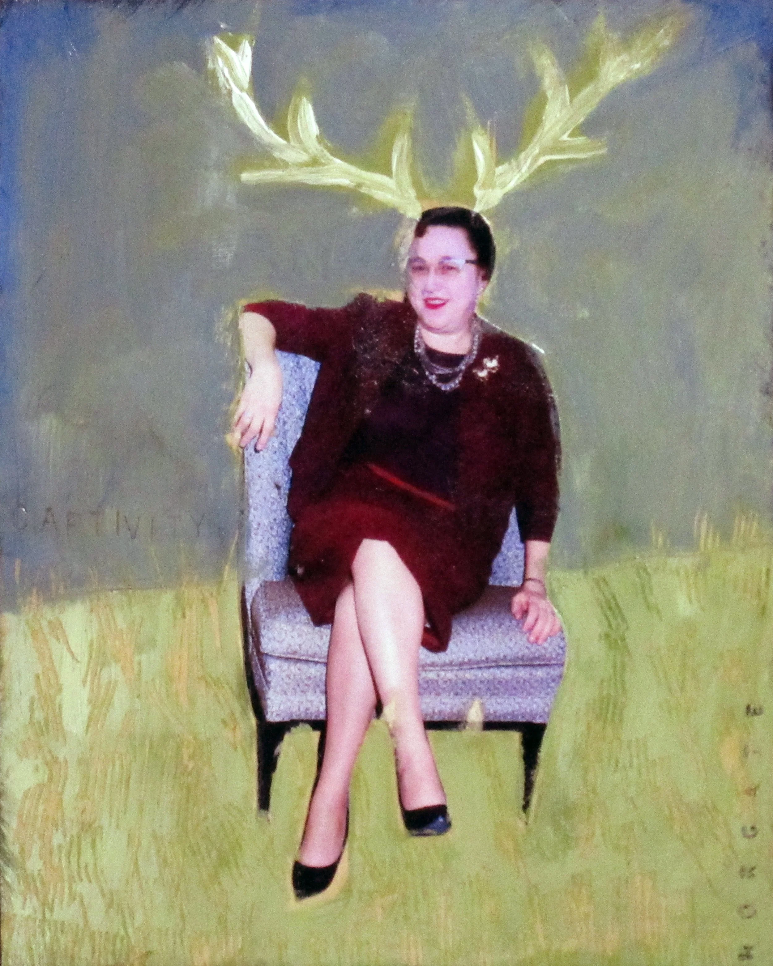 "Captivity"  8x10" mixed media on panel $250