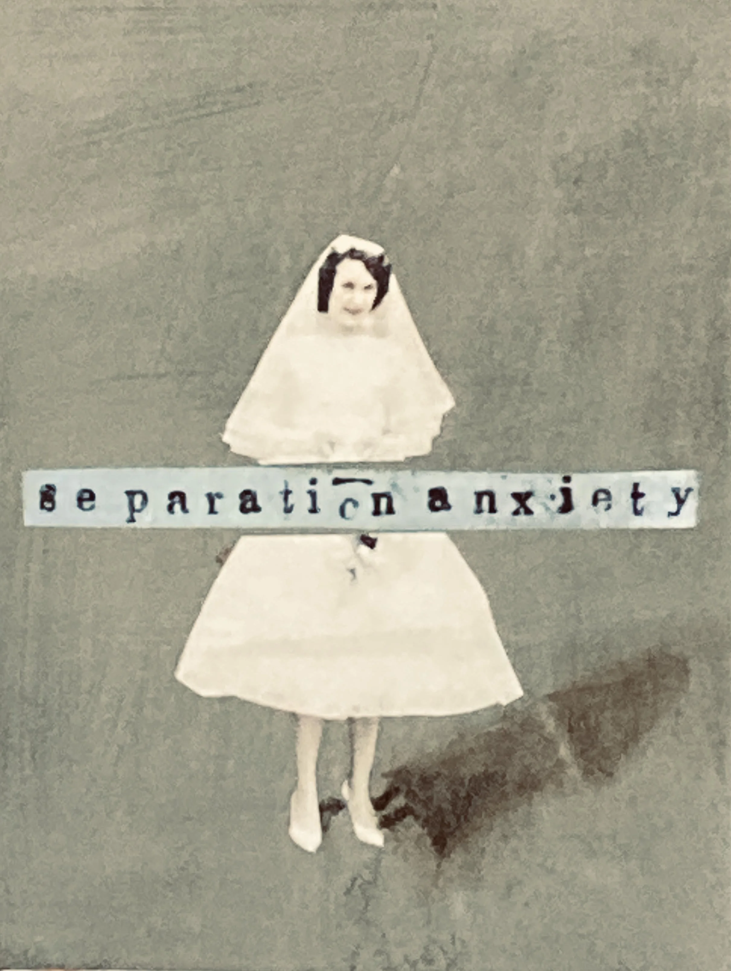 "separation anxiety" mixed media on varnished matboard, 6x8" $225