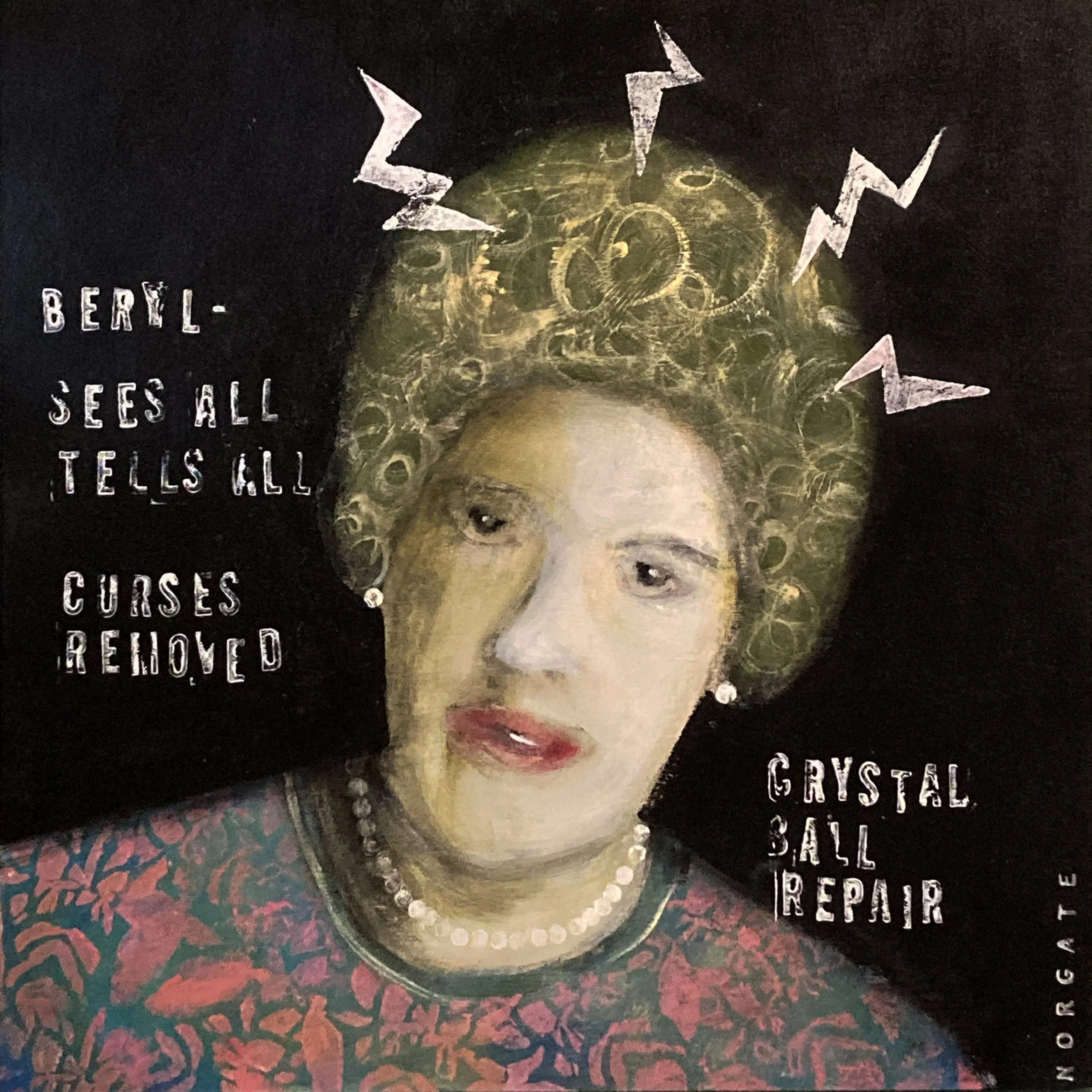 "beryl" acrylic on panel, 16x16" $650