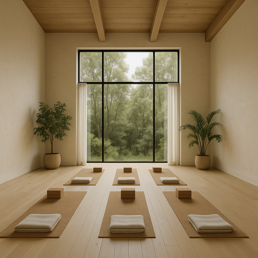 Yoga, pilates, movement classes in an elegant, minimal space
