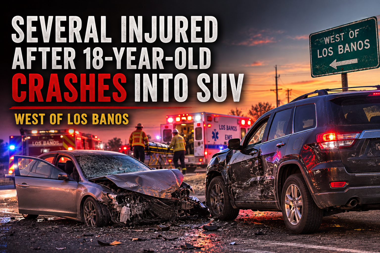 Several Injured After 18-Year-Old Crashes Into SUV West of Los Banos