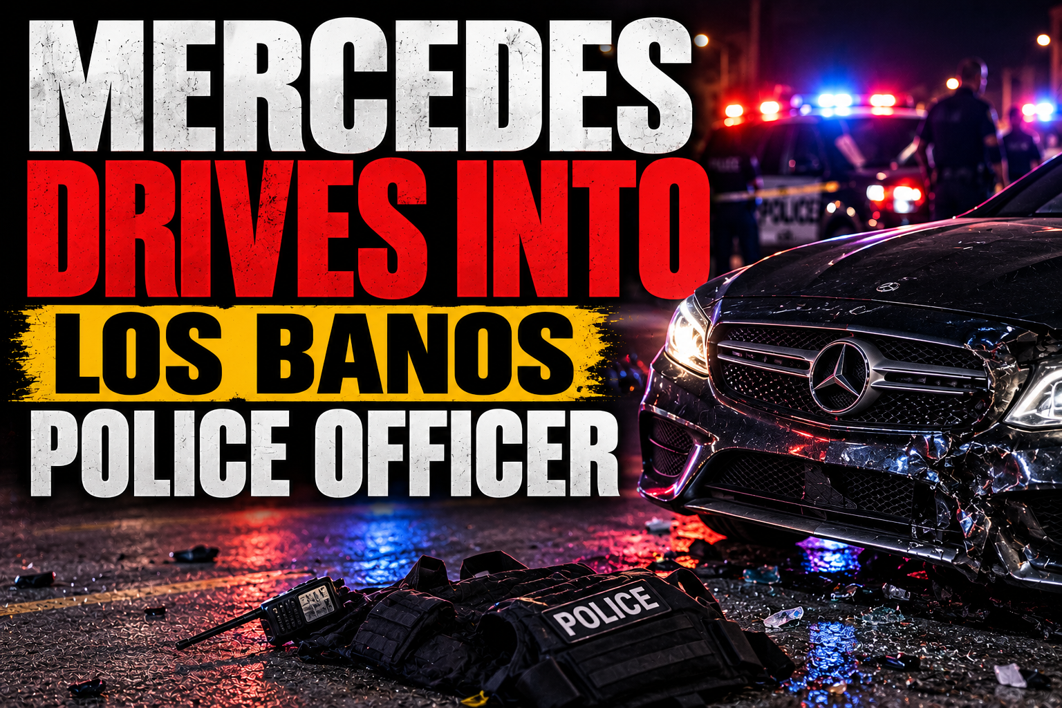 Mercedes Drives Into Los Banos Police Officer