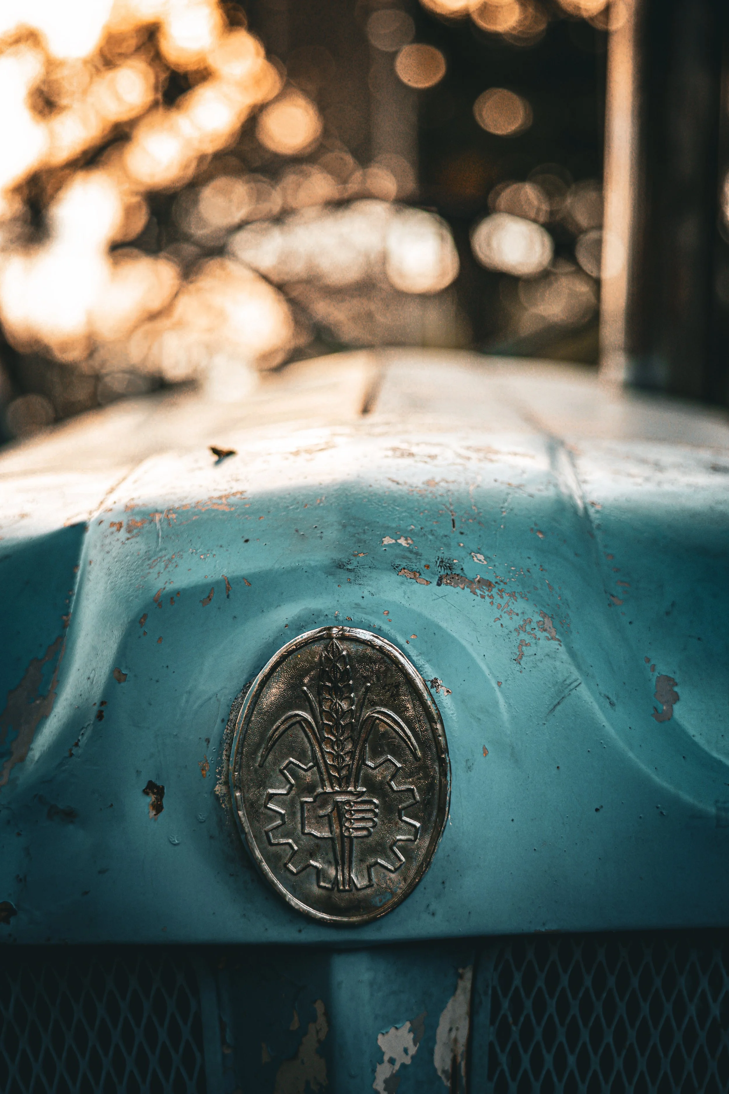 Up close, this weathered tractor carries the kind of detail that tells its story without words.