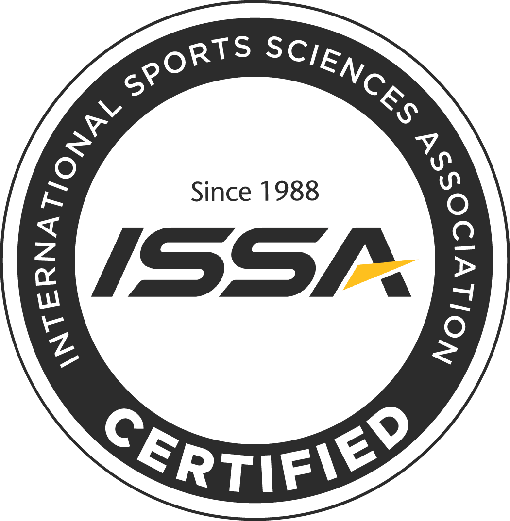 International Sports Sciences Association ISSA certified personal trainer credential held by Andrew McGahren, specializing in evidence-based fitness coaching