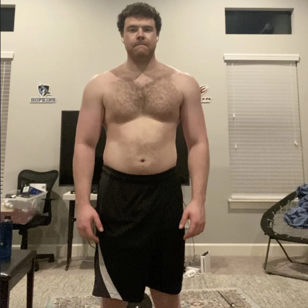 Andrew McGahren fitness journey showing overweight physique prior to refining training and nutrition approach