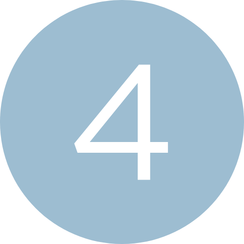 Blue circular button with the number 4 in white