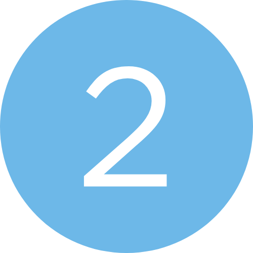 A blue circular icon with a white number 2 in the center.