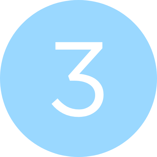 Light blue circle with the white number 3 in the center.