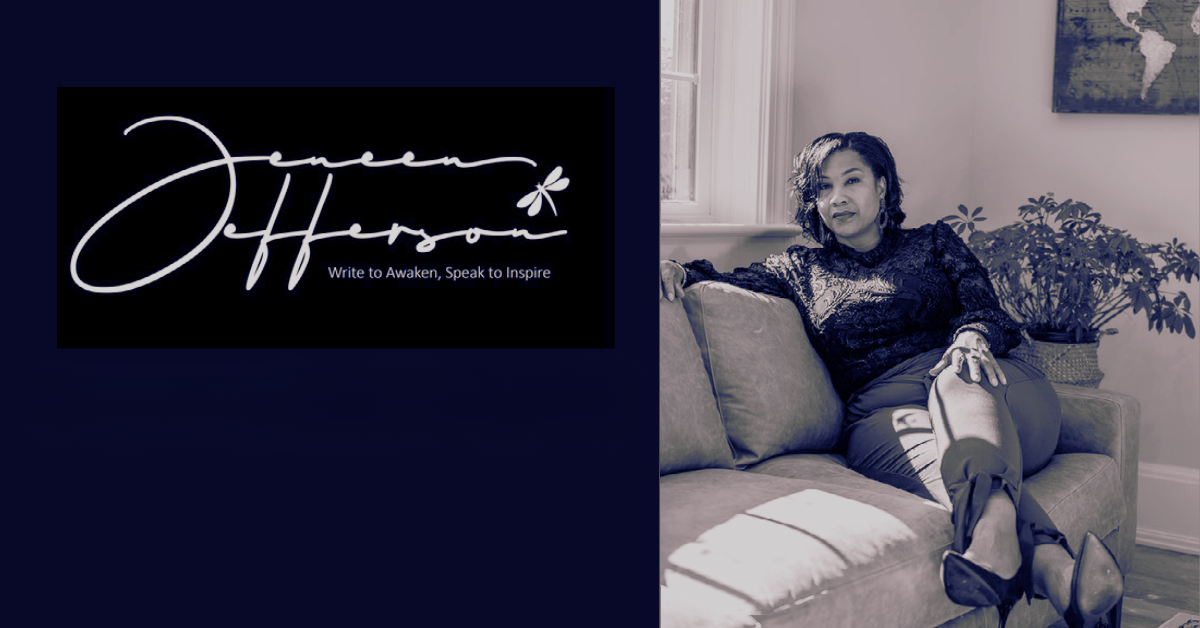 A woman on a television screen wearing a navy sweatshirt with 'Kin Connection' printed on it, speaking during a virtual meeting to a large, attentive audience in a living room setting.
