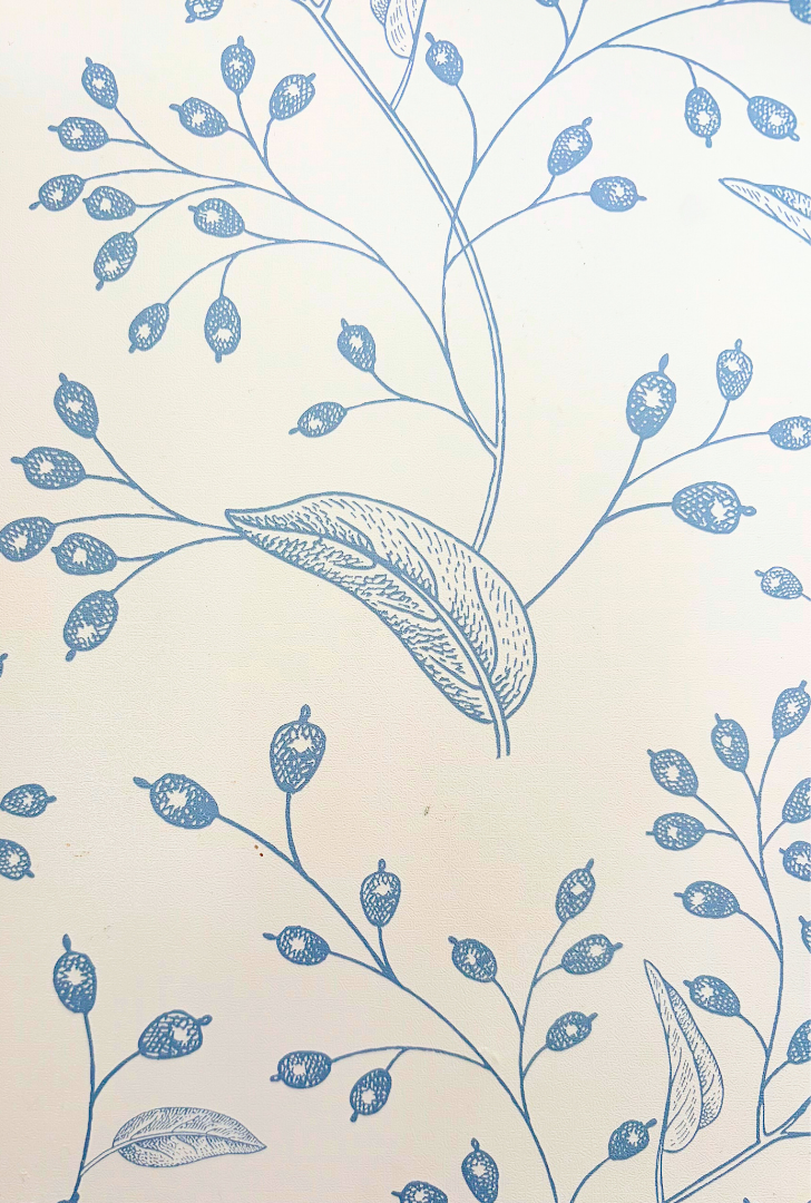 Blue & White Patterned Wallpaper