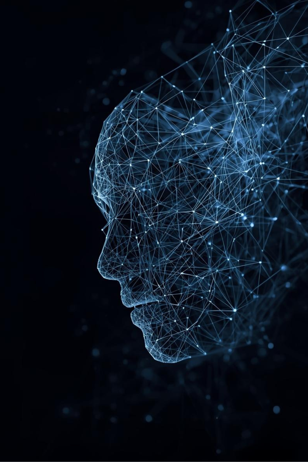 Digital blue mesh profile illustrating Generative Identity and Dynamic Branding solutions for Mind Pulse Consulting LLC.