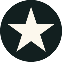 cream colored star on navy background