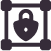 icon with a lock in the center of a square border