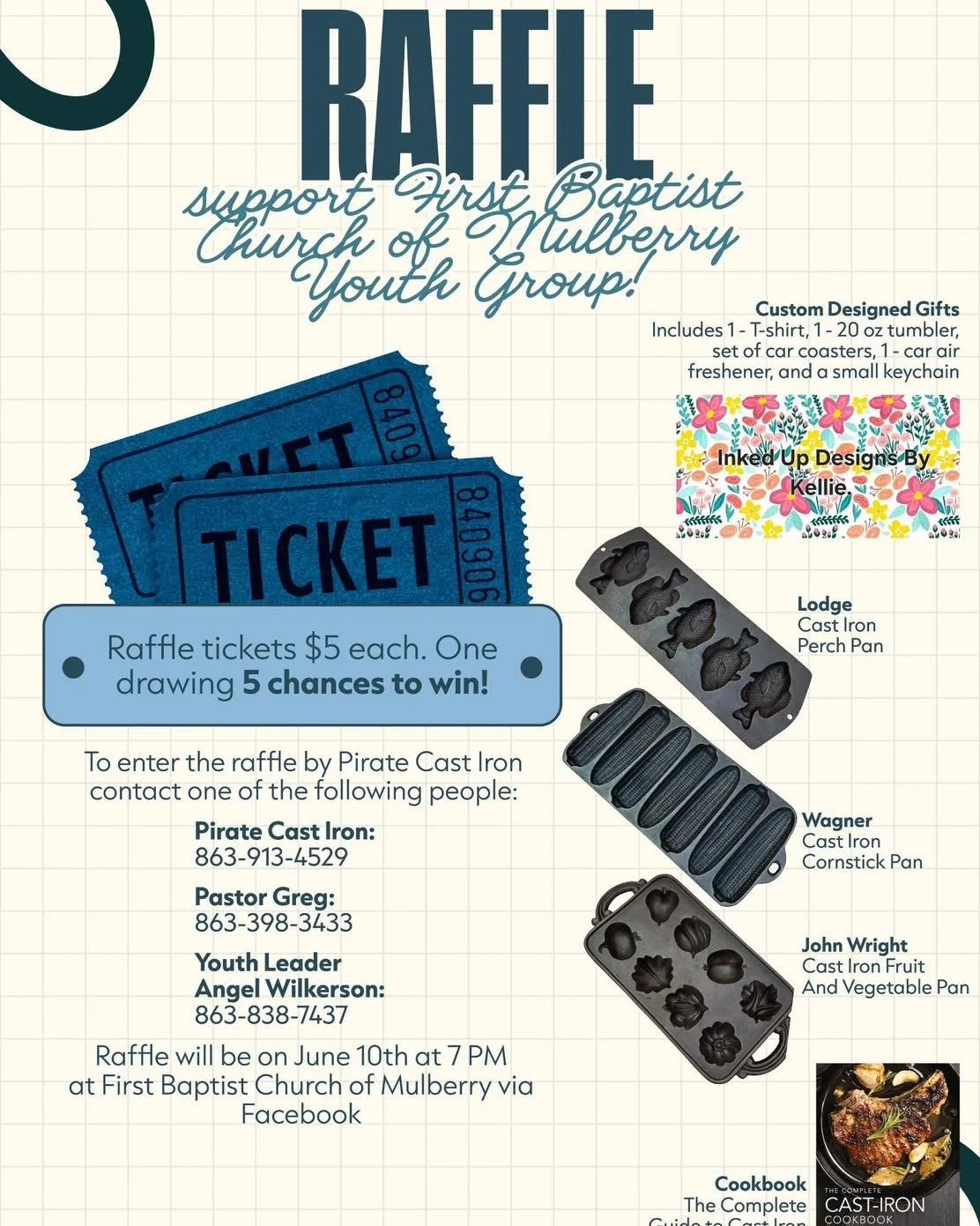 Our Youth are trying to raise the last little bit of money they need to go to summer camp.  They will be going to Ridgecrest, NC.  It is approximately $350 per student.  Would you be interested in helping them get to camp?  If so you purchase a raffl