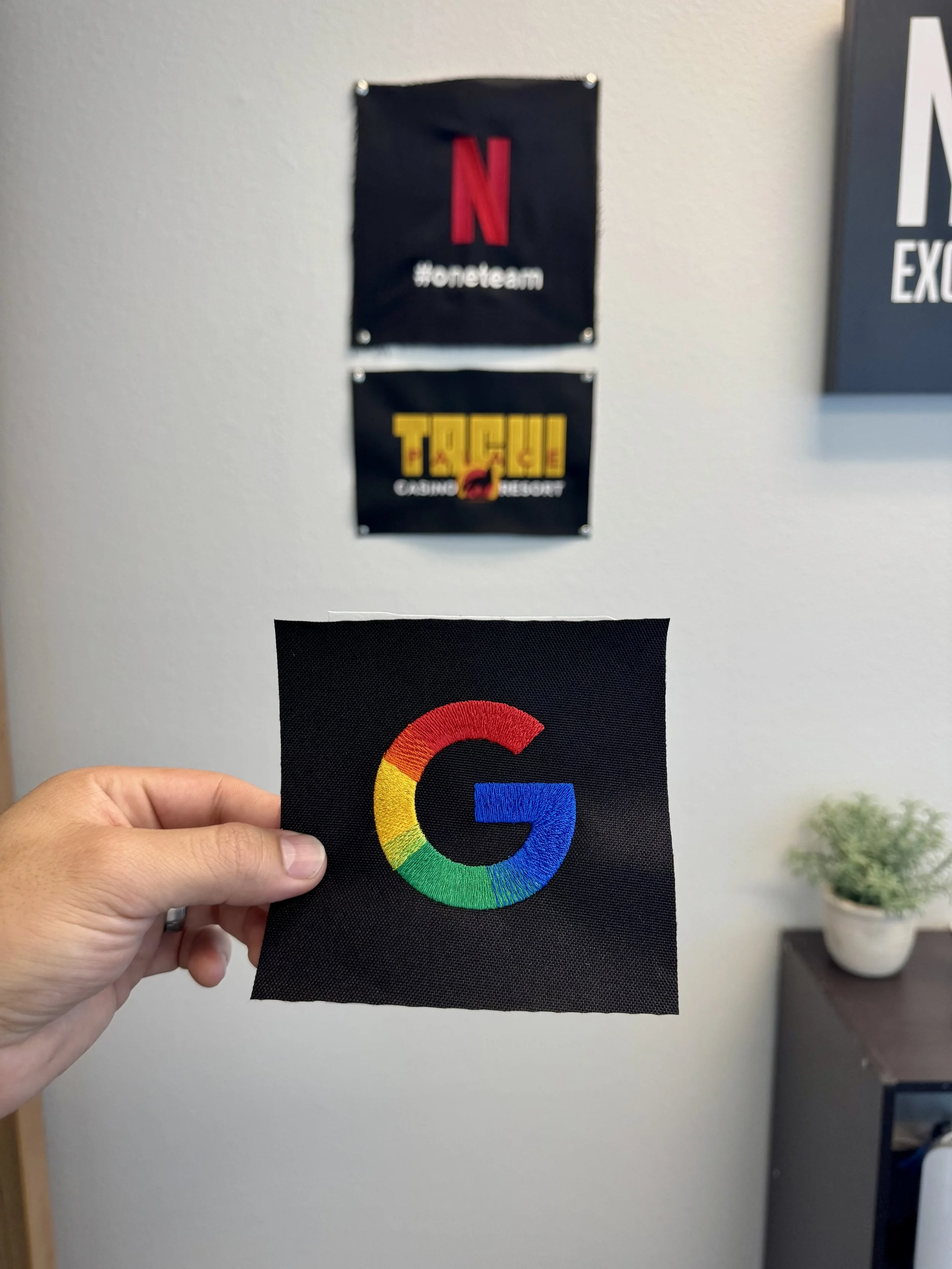 Google embroidered gradient logo