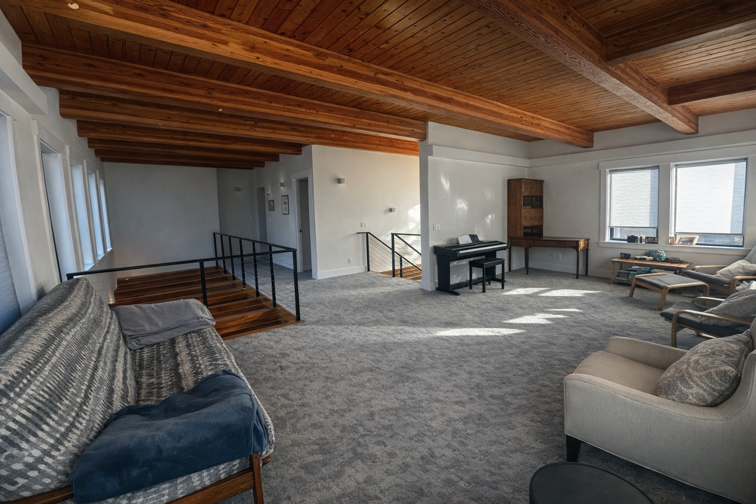 Modern living room with cozy details.png