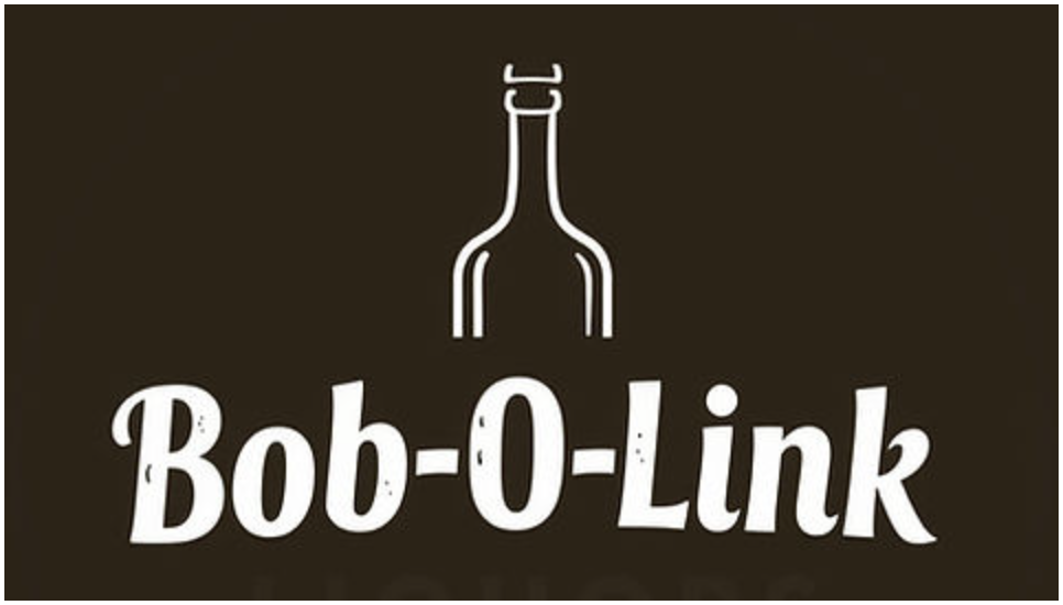 Logo with a stylized bottle at the top and the text 'Bob-O-Link' in bold white letters on a dark background.