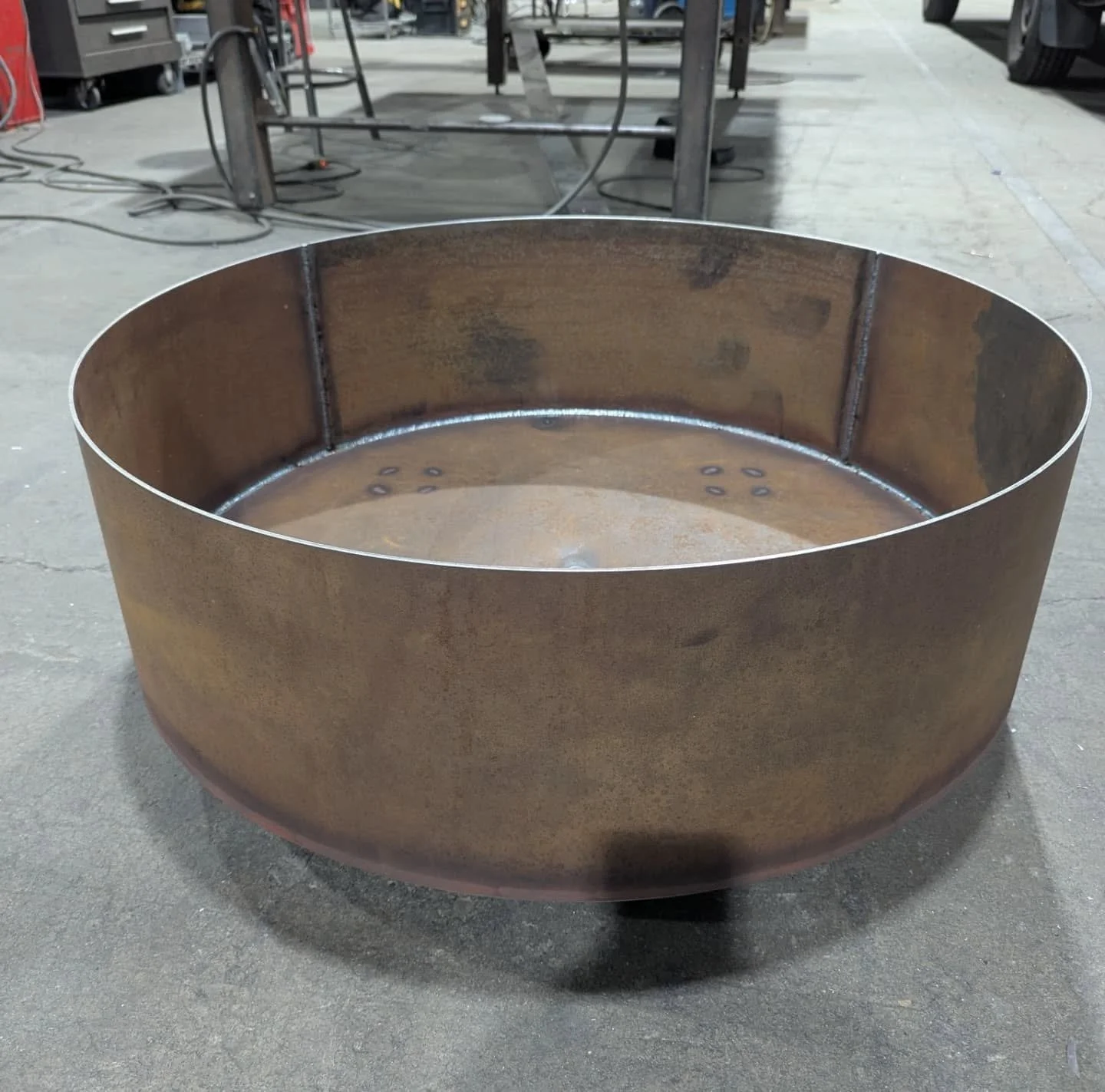 Rolled Corten firepit. 