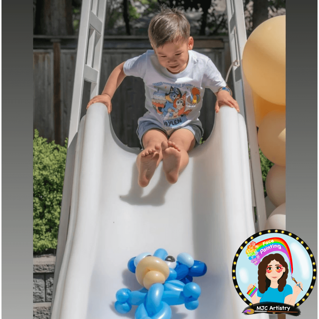 Kids birthday party balloon twisting Vancouver outdoor event