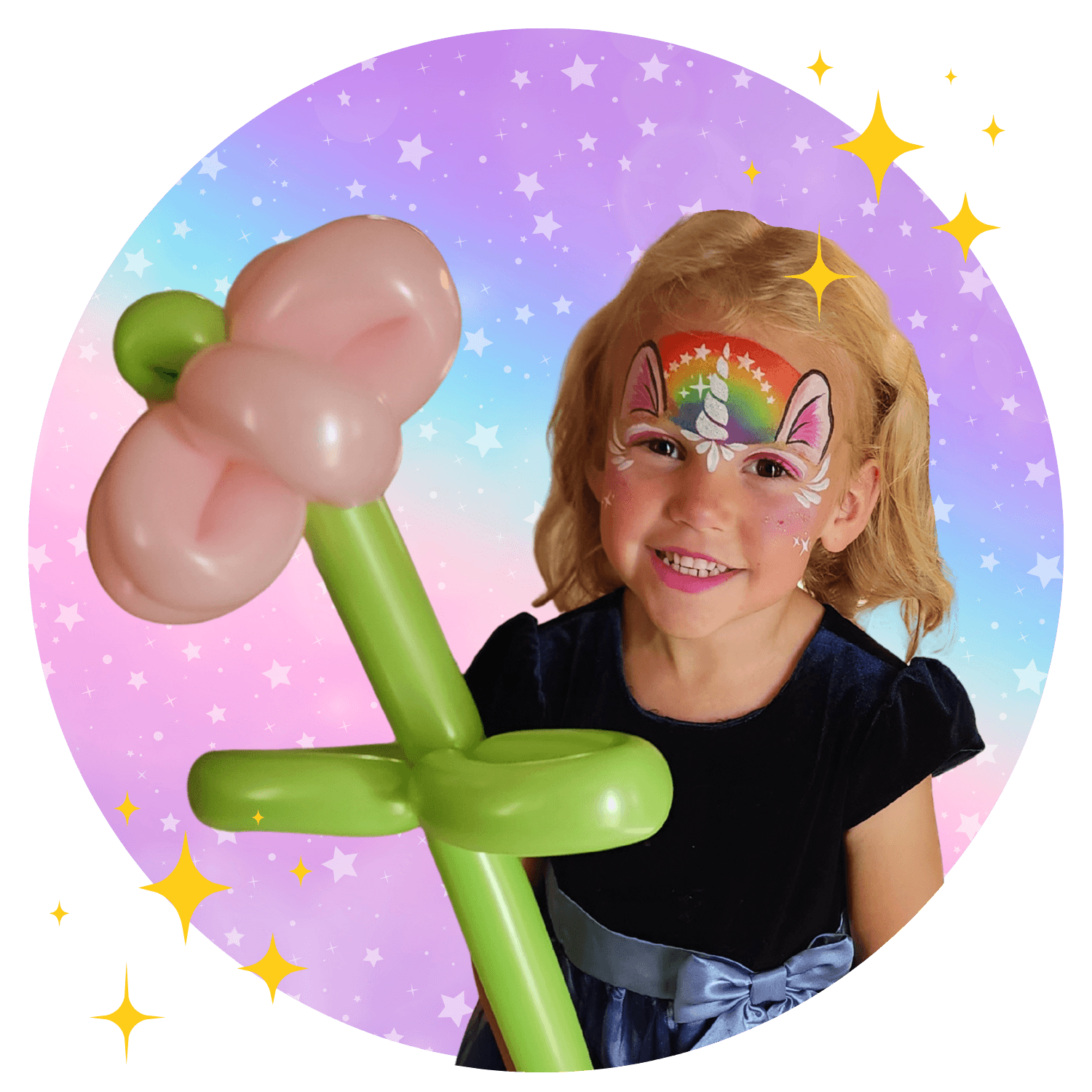 Children enjoying face painting at a Vancouver birthday party by MJC Artistry