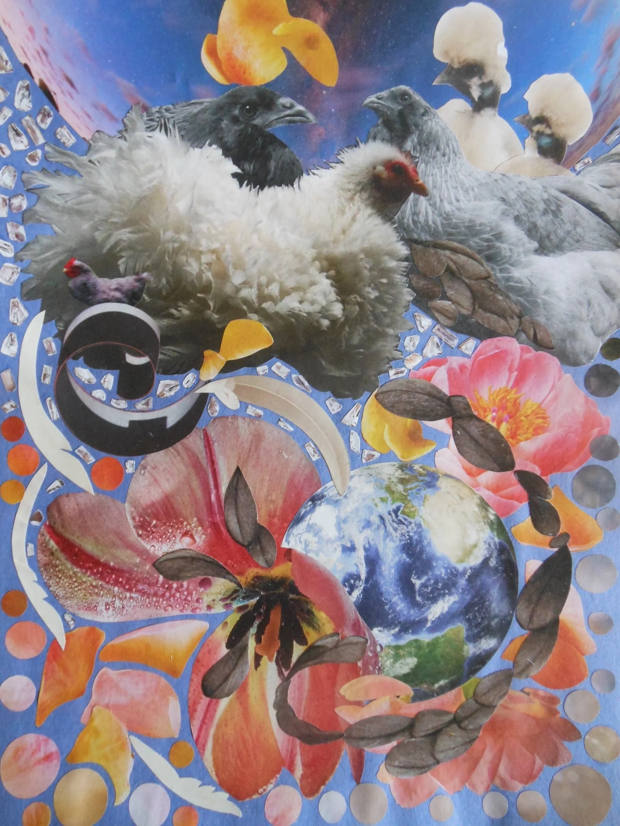 Chickens in Space with FLOWERS