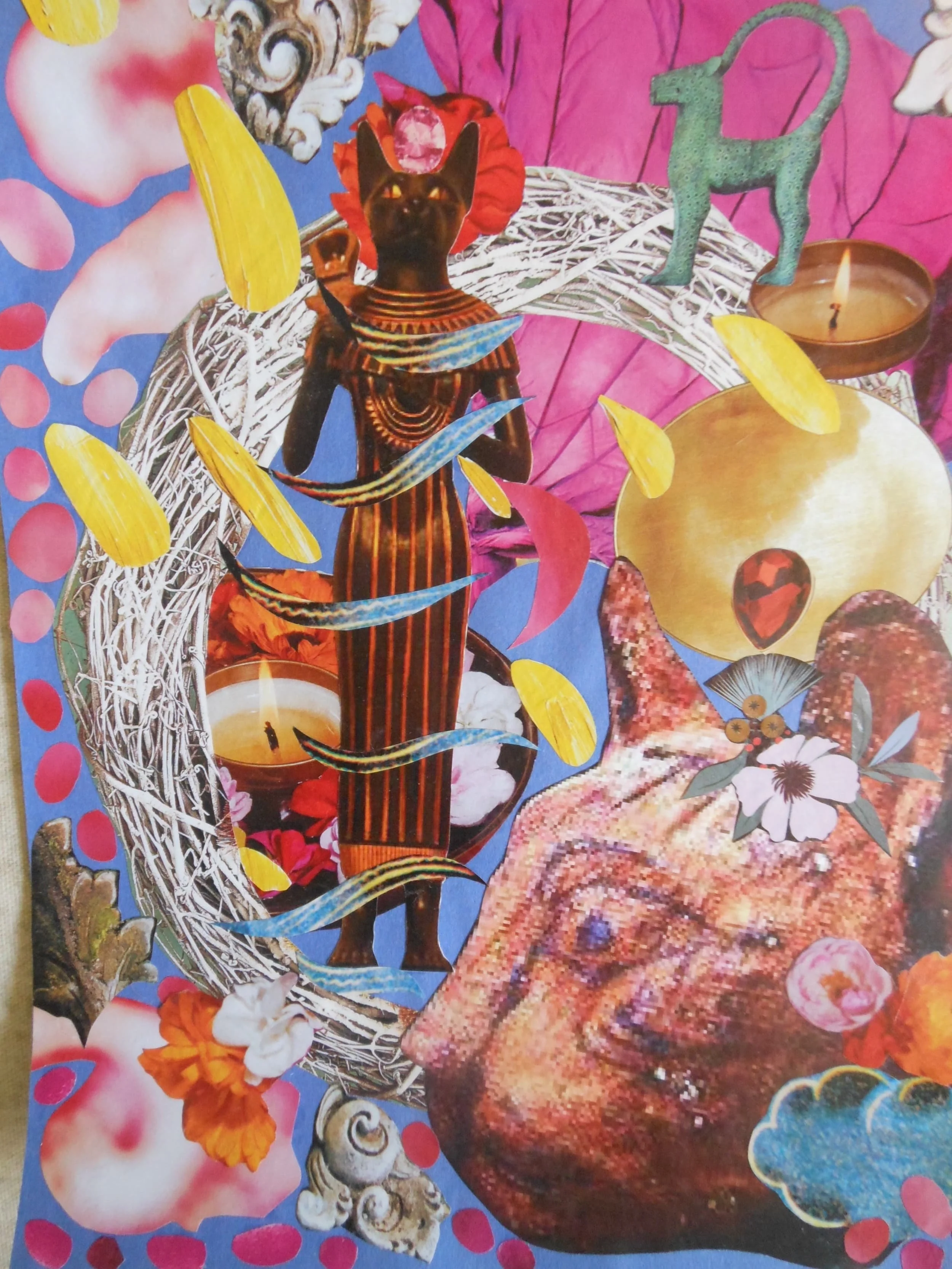 Egyptian CAT Goddess with Wreath