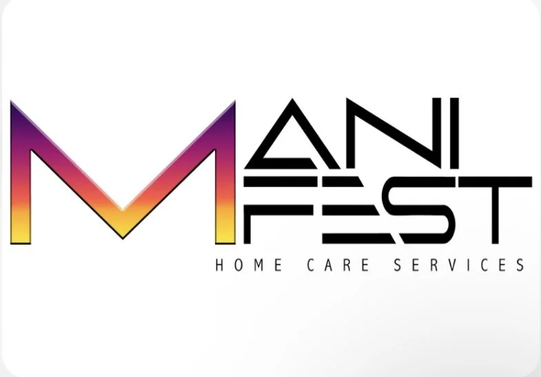 Logo for Manifest Home Care Services with colorful 'M' and modern text.