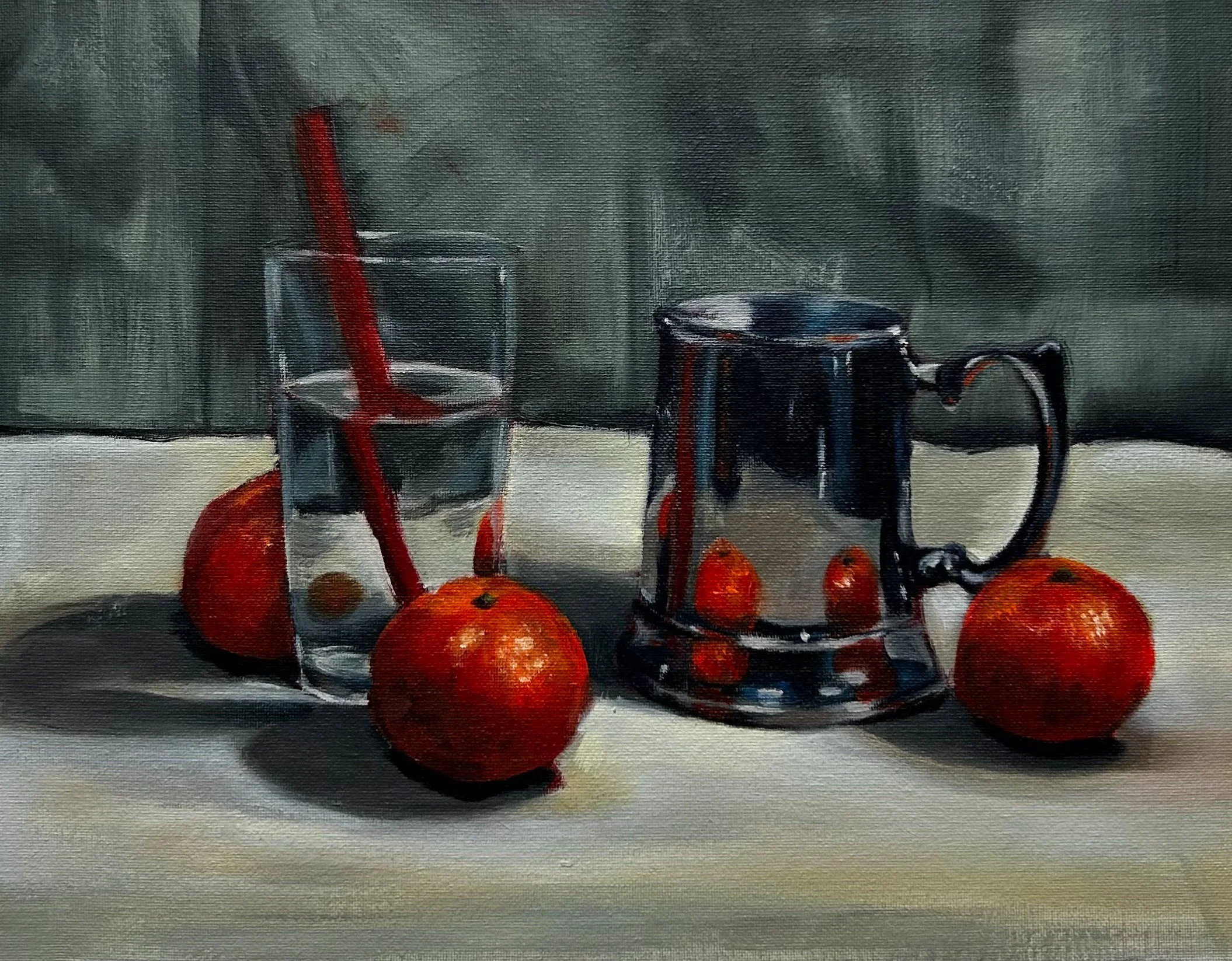 " Teal and Steal " 2023,
Oil on panel