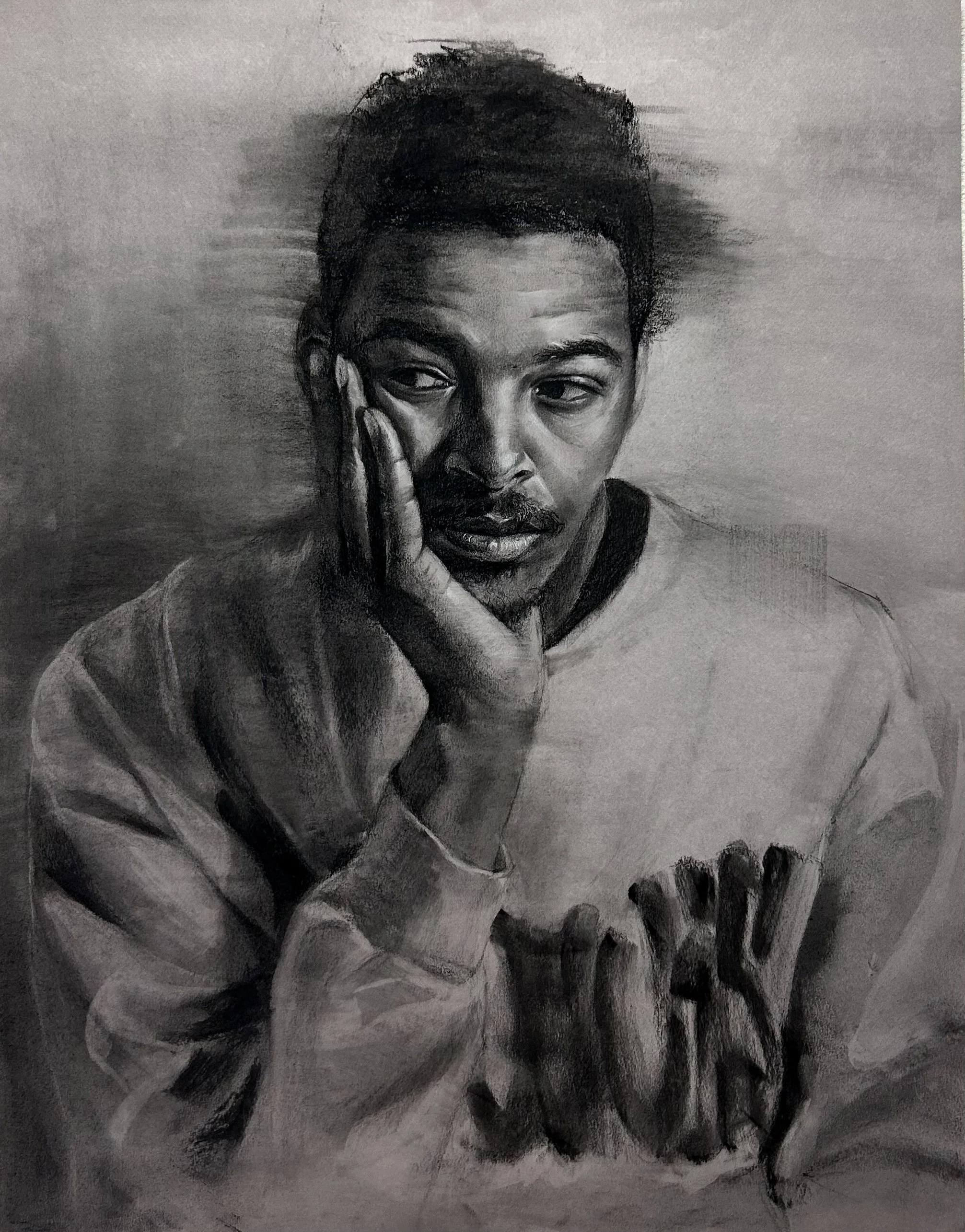 " Avorie " 2024 Charcoal on tone paper