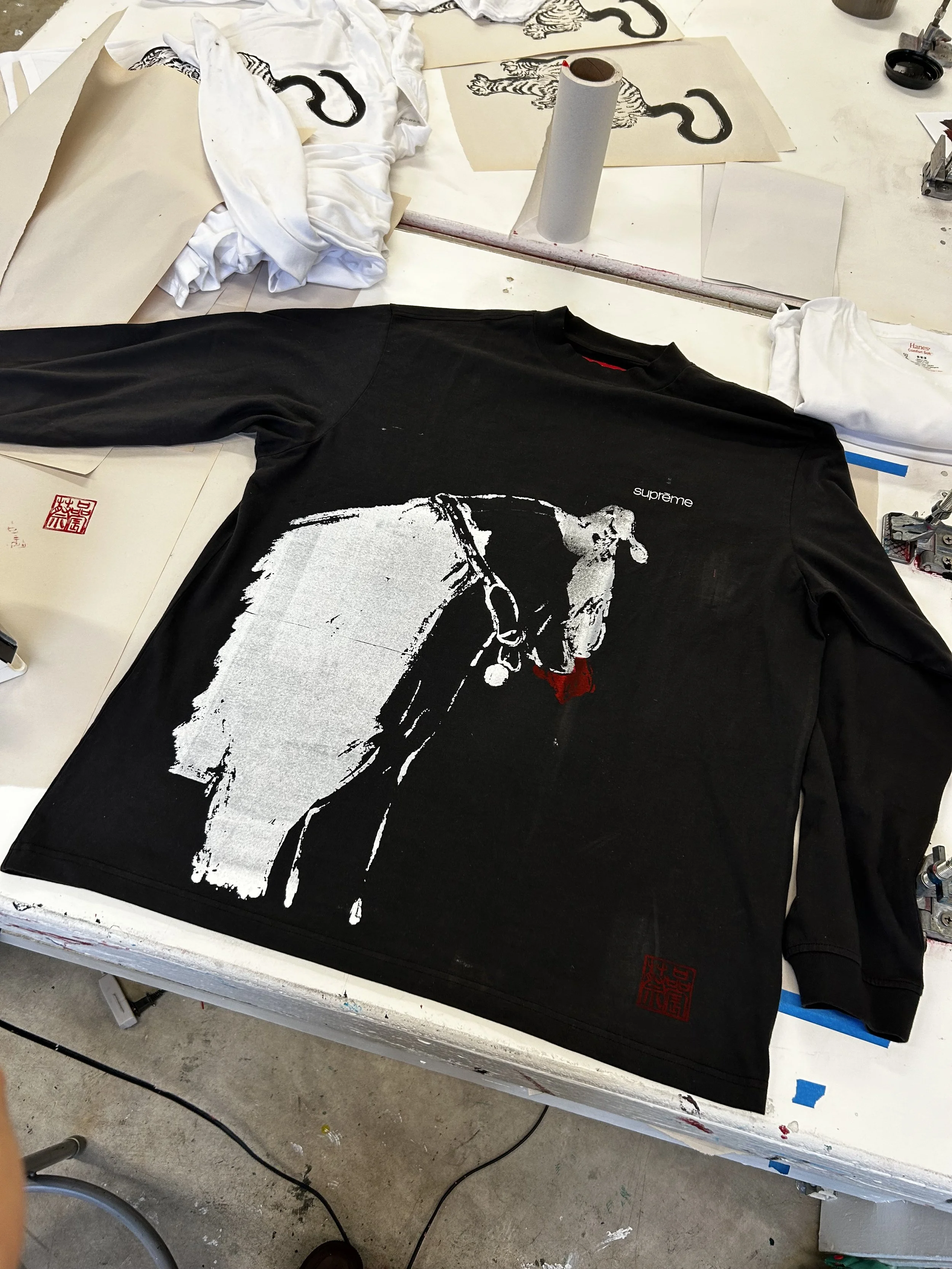 " Hugo " 2023,
Silkscreen Printing on Black shirt