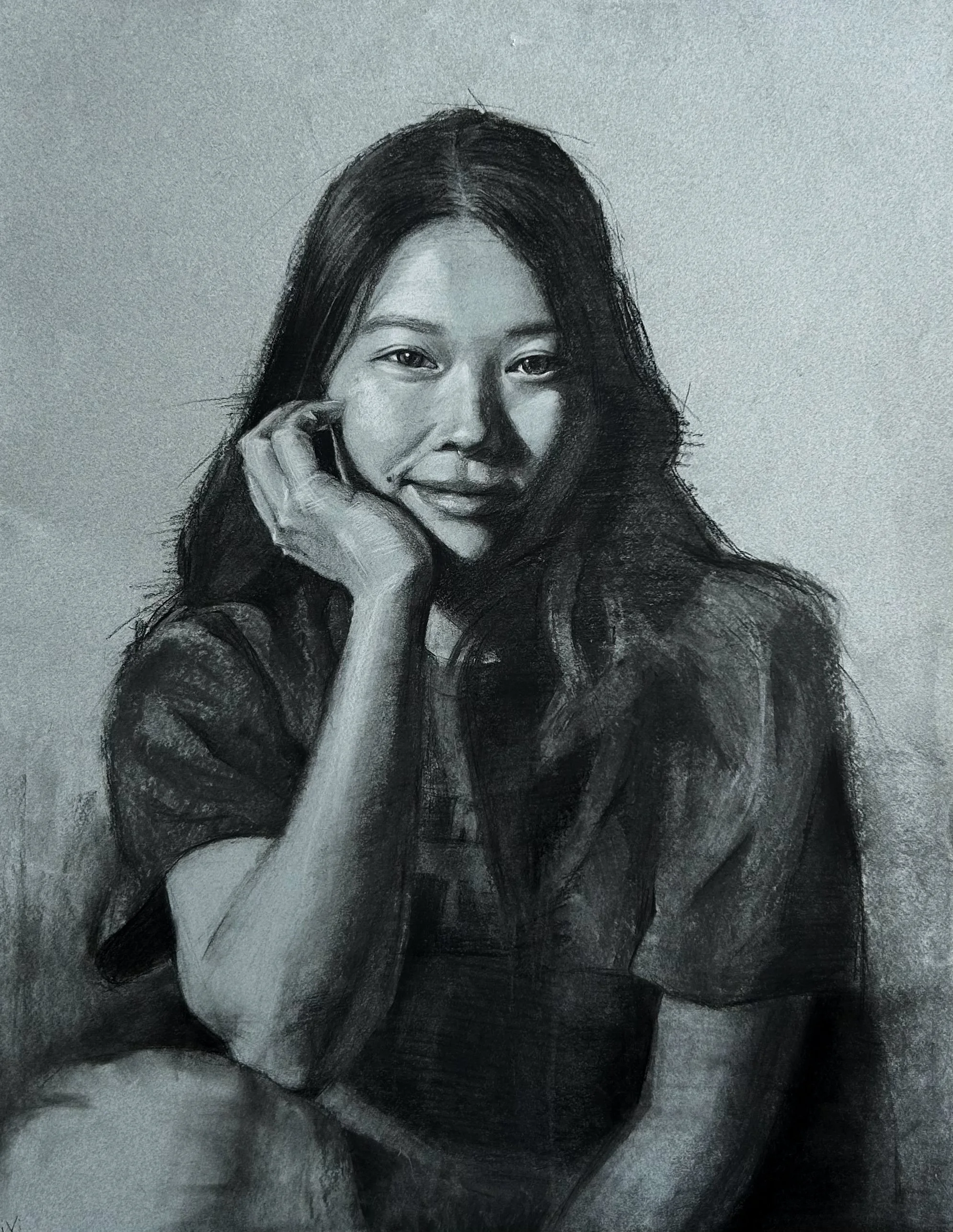 " Vivi " 2024 Charcoal on tone paper