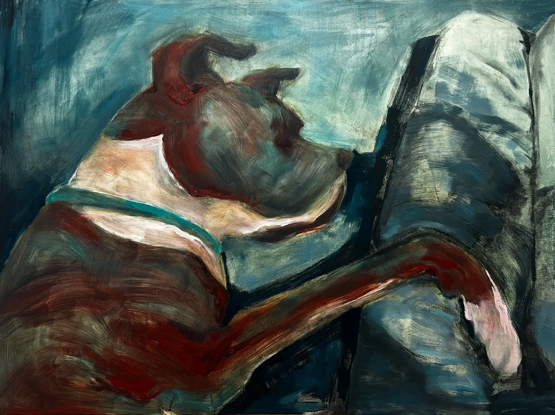 " See you in heaven " 2024,
Charcoal and Oil on canvas
