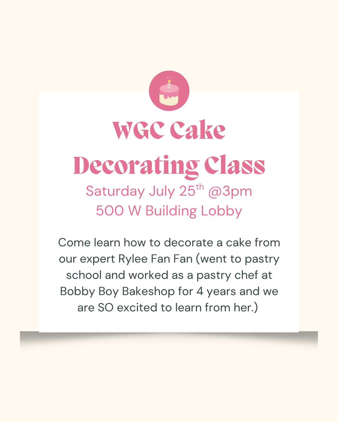Cake Decorating Class