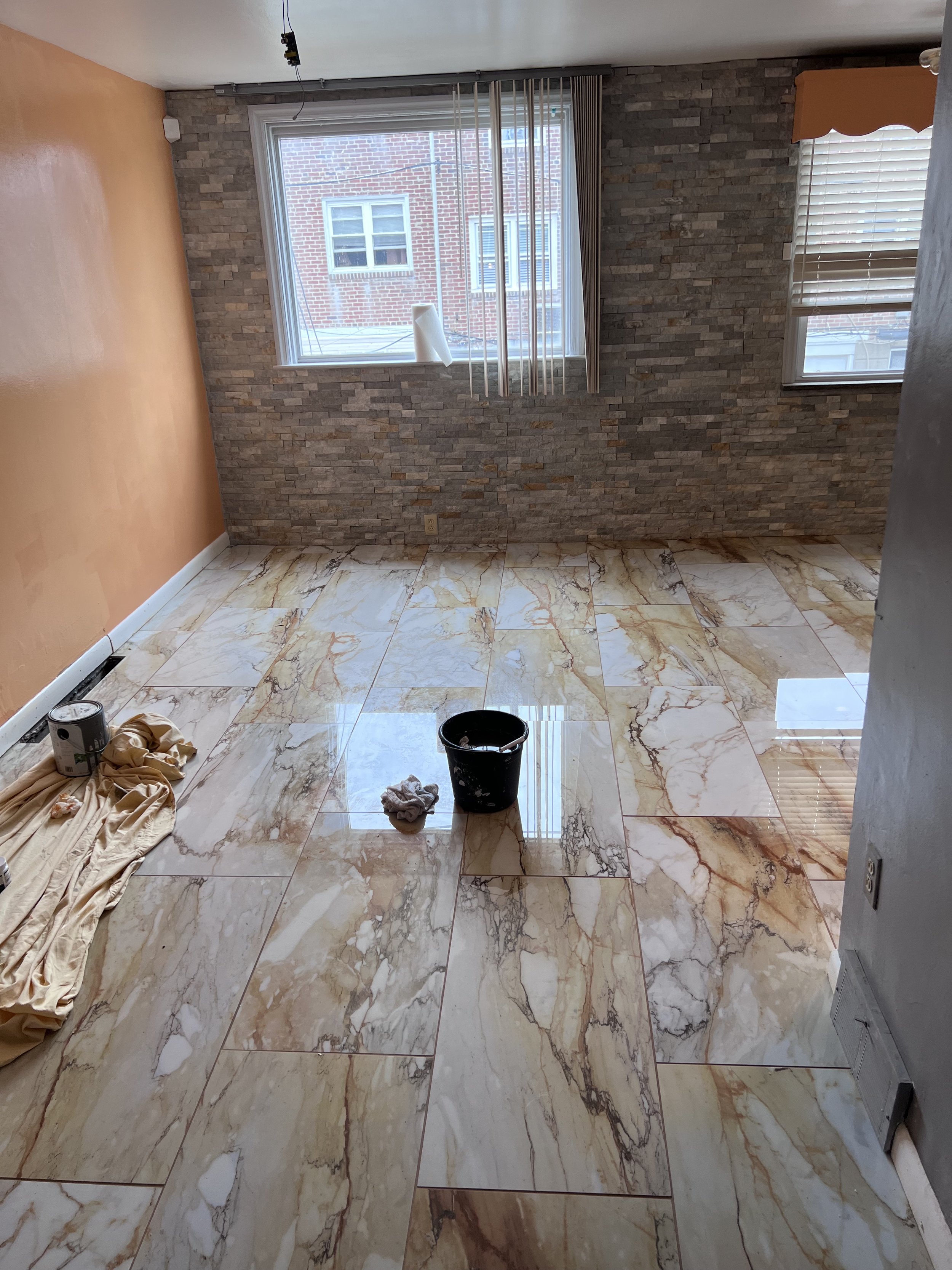 Ceramic Tile backsplash textured tile install