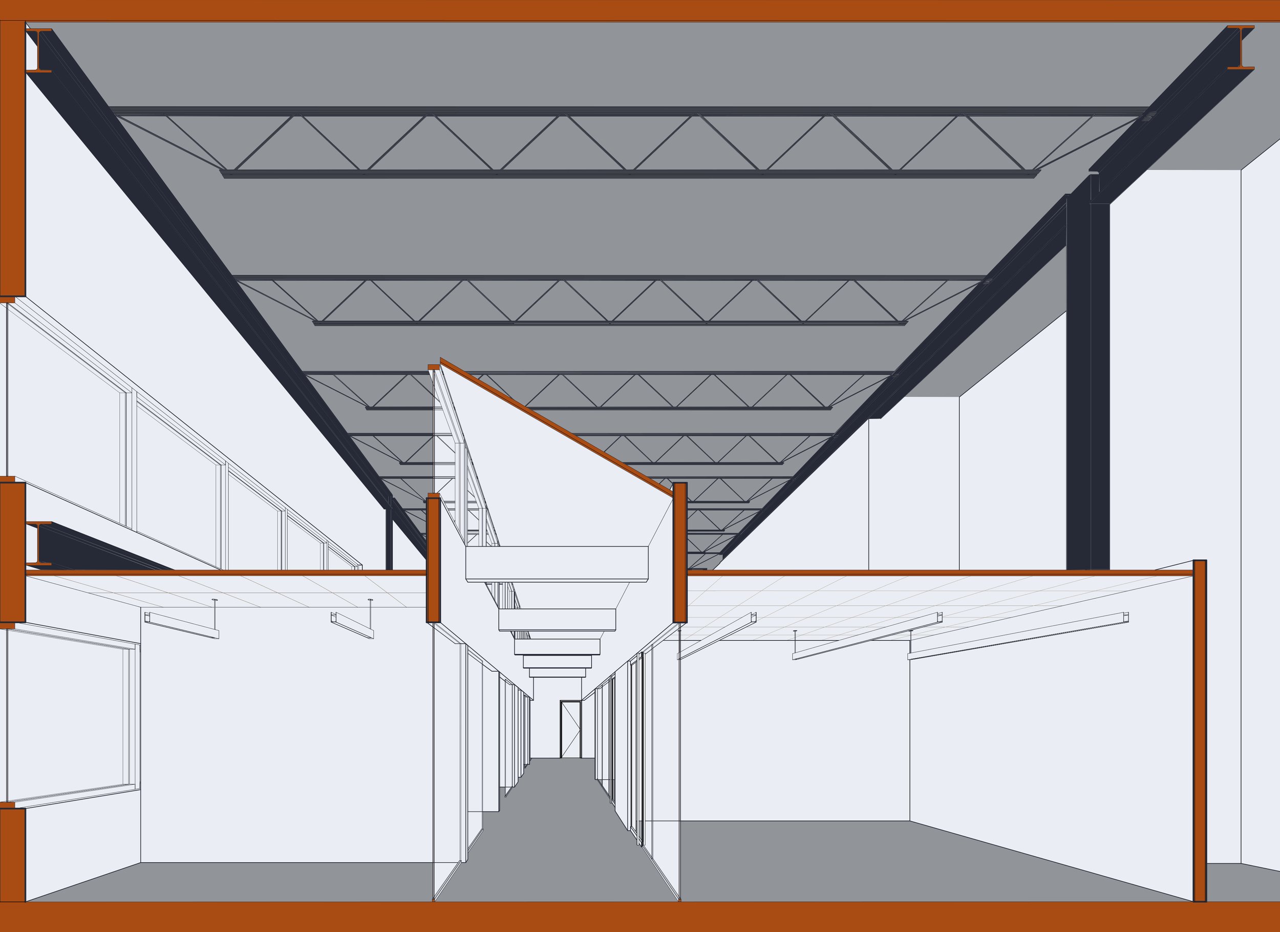 OFFICE HALLWAY CLERESTORY SECTION