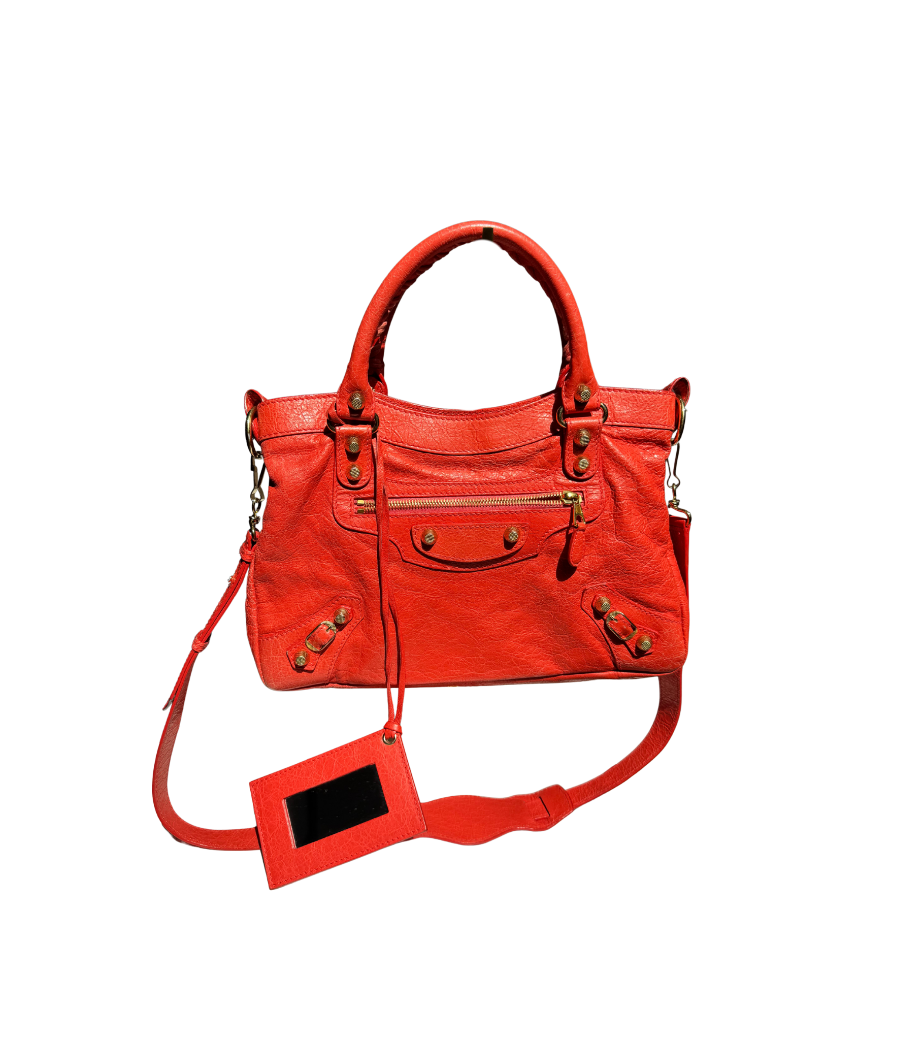 Balenciaga Giant 12 City (Tomato Red, Gold Hardware)