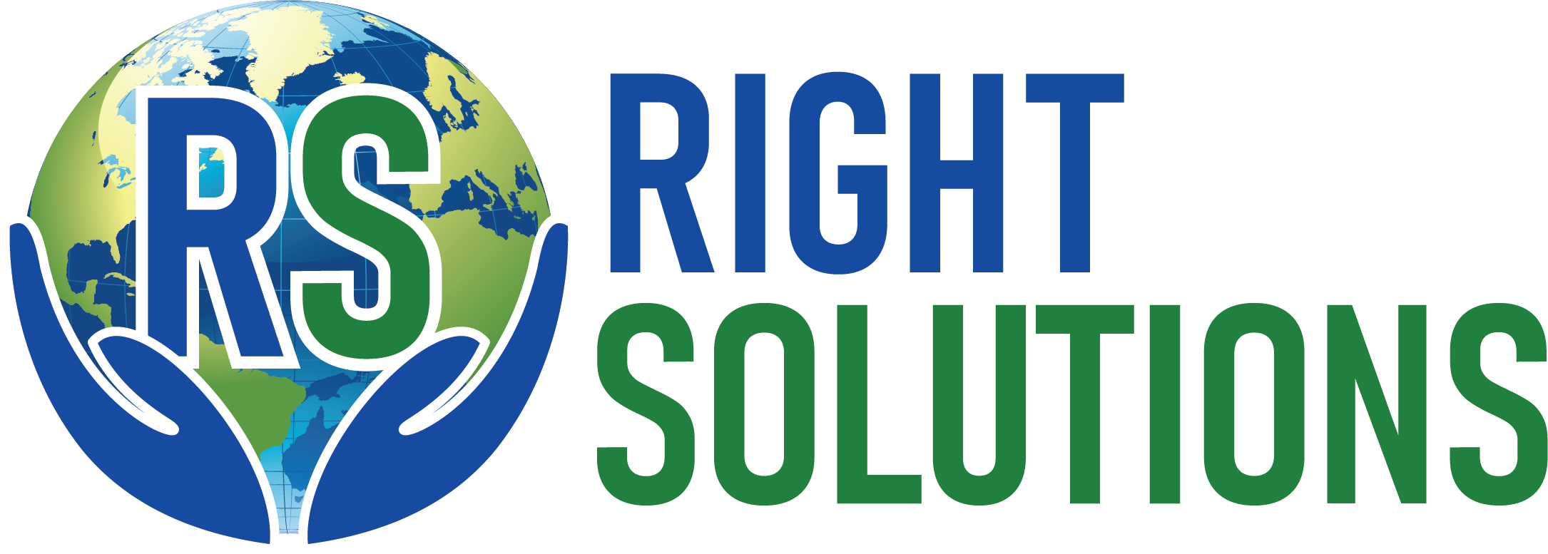 Logo with a globe showing continents and the letters 'RS' inside a pair of hands, and the words 'Relief Society'.