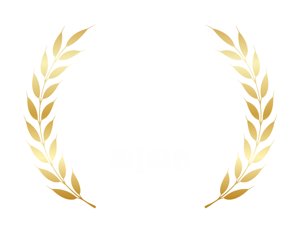 An award certificate with a gold laurel wreath design. The text on the certificate reads 'Gold Winner Best of the Best Awards 2023'.