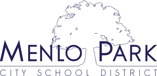 Logo of Menlo Park City School District with a tree graphic. DesignX partnered with several schools in the district offering design programs after school.