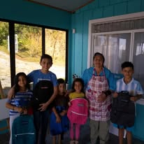 So many happy kids were blessed by backpacks from Sponsors