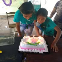 Birthday fun each month for the Bible study kids