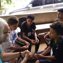 Larry's prayer time with the Boys