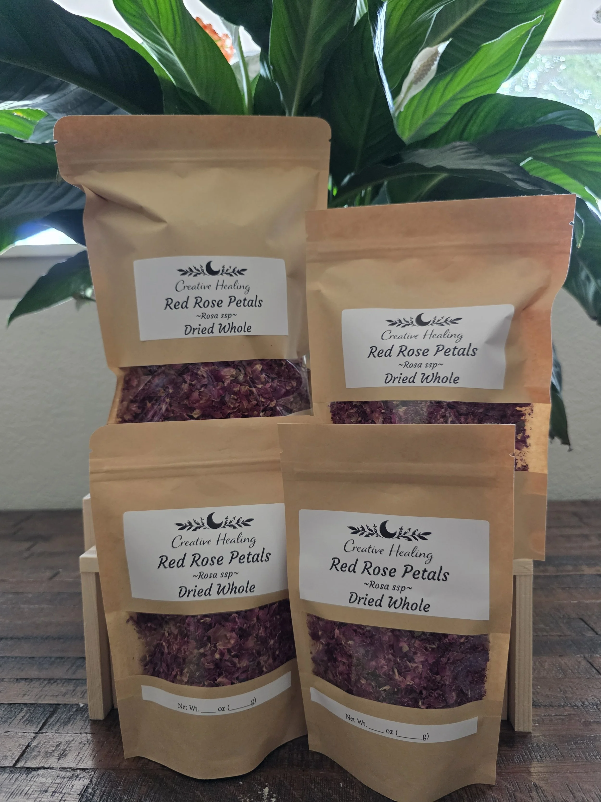 Dried Red Rose Petals (Rosa ssp)