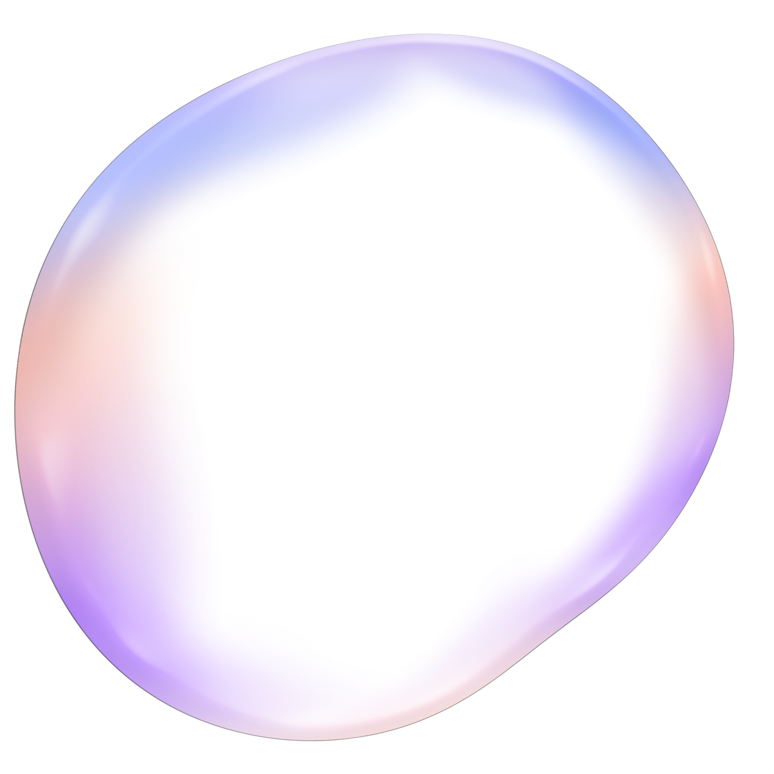 Close-up of a circular, iridescent object with a hole in the center, displaying a gradient of purple, pink, and blue hues.