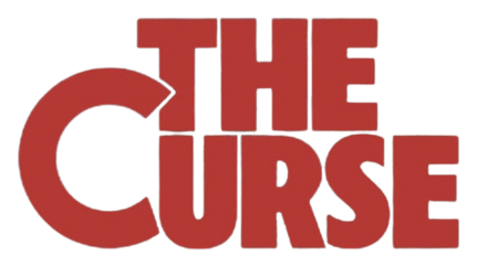 Large red lettering which reads The Curse