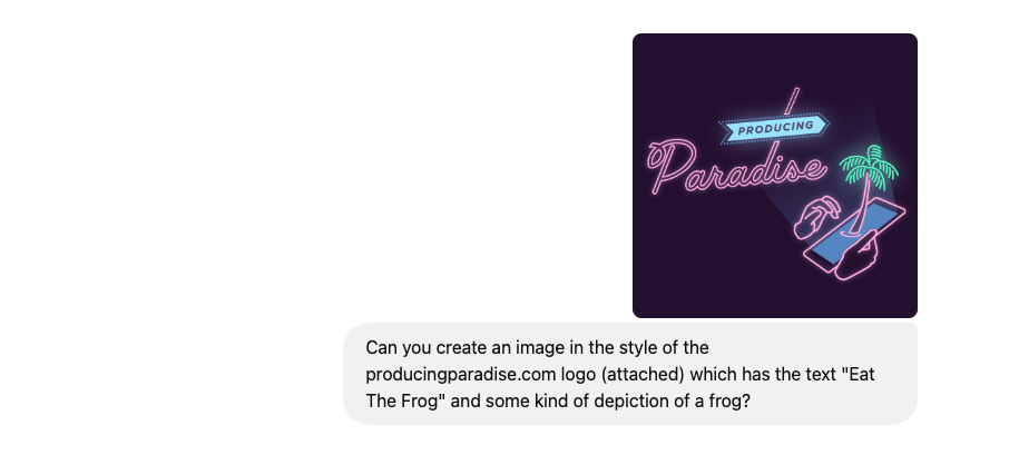ChatGPT prompt to create an image for this Eat The Frog article